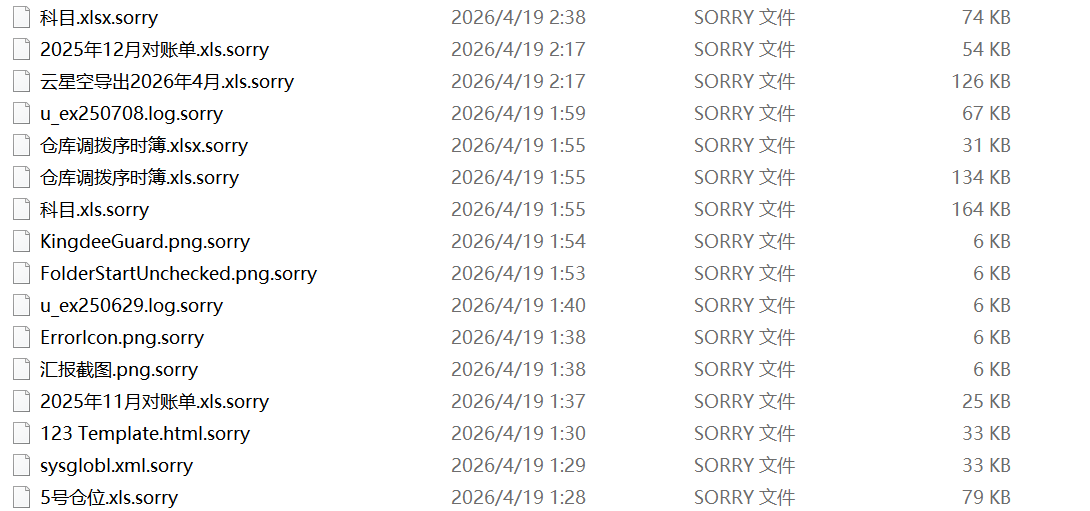 被加密文件后缀变为.sorry